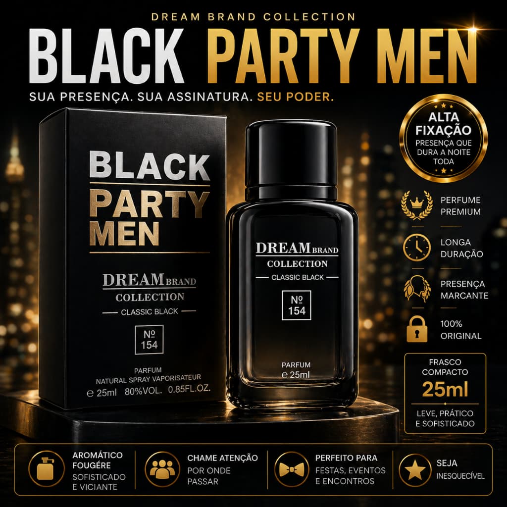 Perfume Importado Masculino Brand Collection Nº154 Inspiração Vip Black - 25 ML