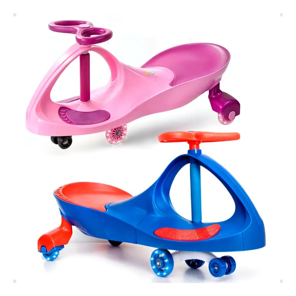 Carrinho Rolimã Super Car Gira 360° Passeio Infantil Com Led Suporta 100kg Menino Menina Andador