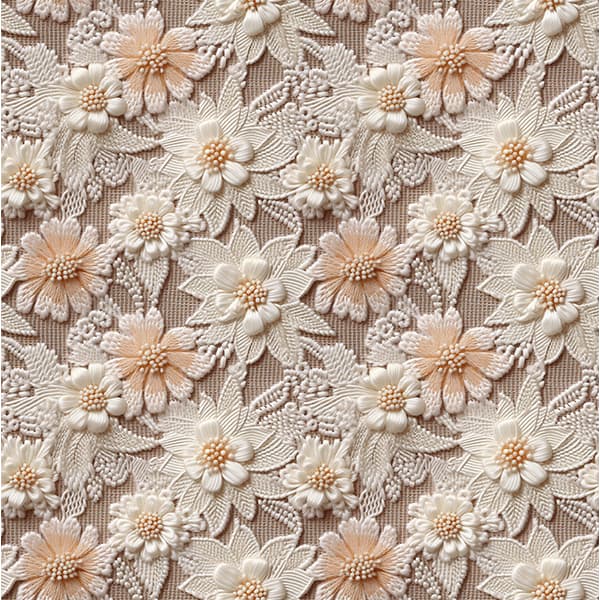Tecido Tricoline Digital Doce Renda Floral 100% Algodão Costura Presente Decoração Pano