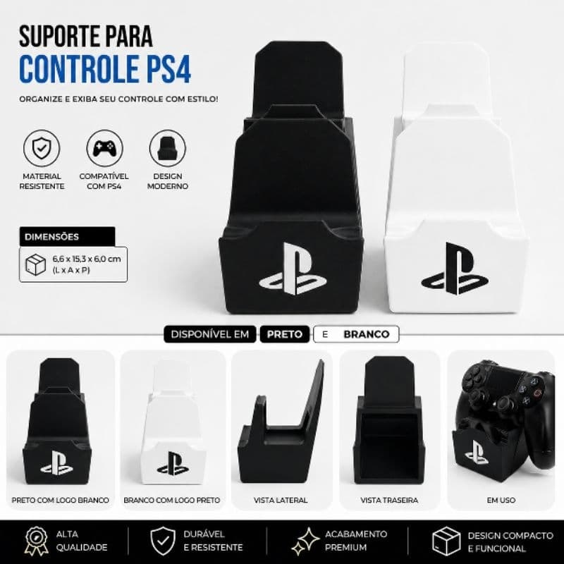 SUPORTE CONTROLE  PS4 ,suporte joystick ps4, suporte dualshock, suporte gamer, organizador controle video game