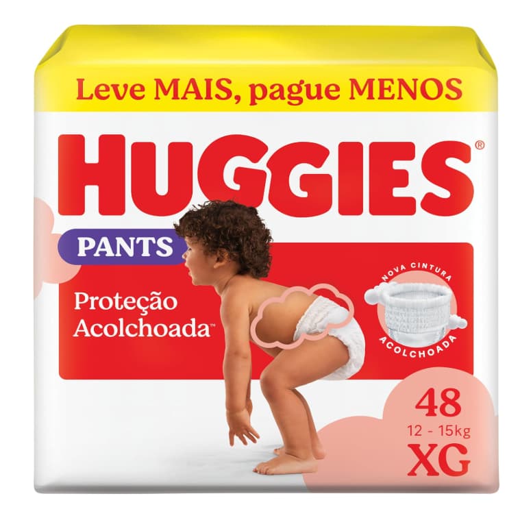 Fralda Huggies Pants Supreme Care XG 48 Unidades Estilo Roupinha Cintura Acolchoada