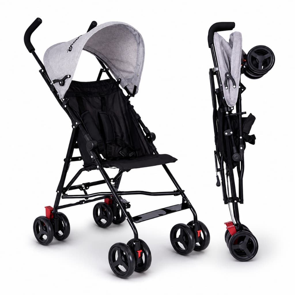 Carrinho de Bebê Guarda Chuva Passeio Compacto Dobrável com Dossel e Cinto de Segurança 13kg Funny
