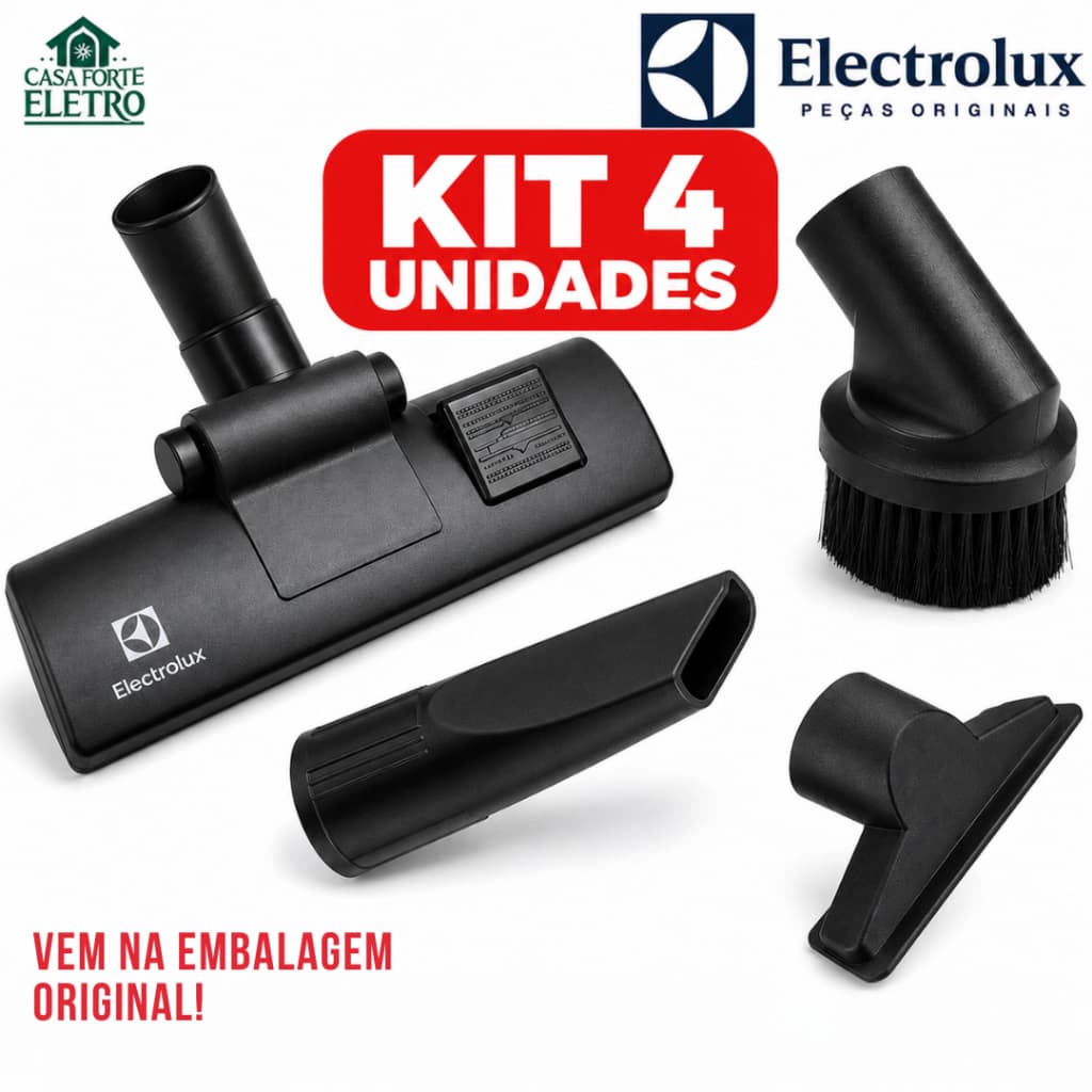 kit 4 de acessorios universal para aspirador de pó convencional Original Electrolux e outras marcas