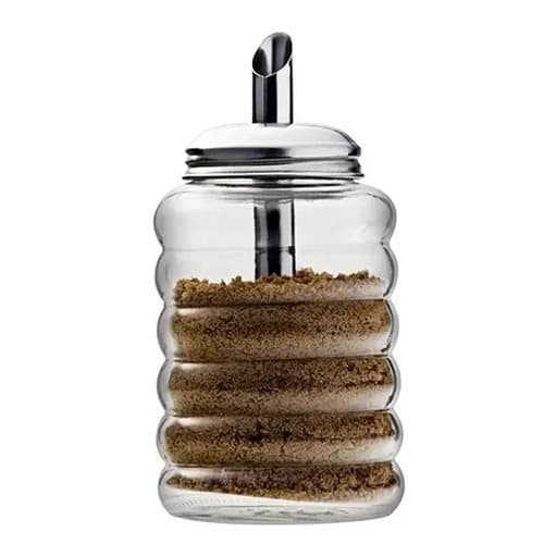 Kit 12 Açucareiro De Vidro Com Bico Tampa Inox Com Dosador Resistente  Multiuso Bar Restaurante Cozinha Multiuso