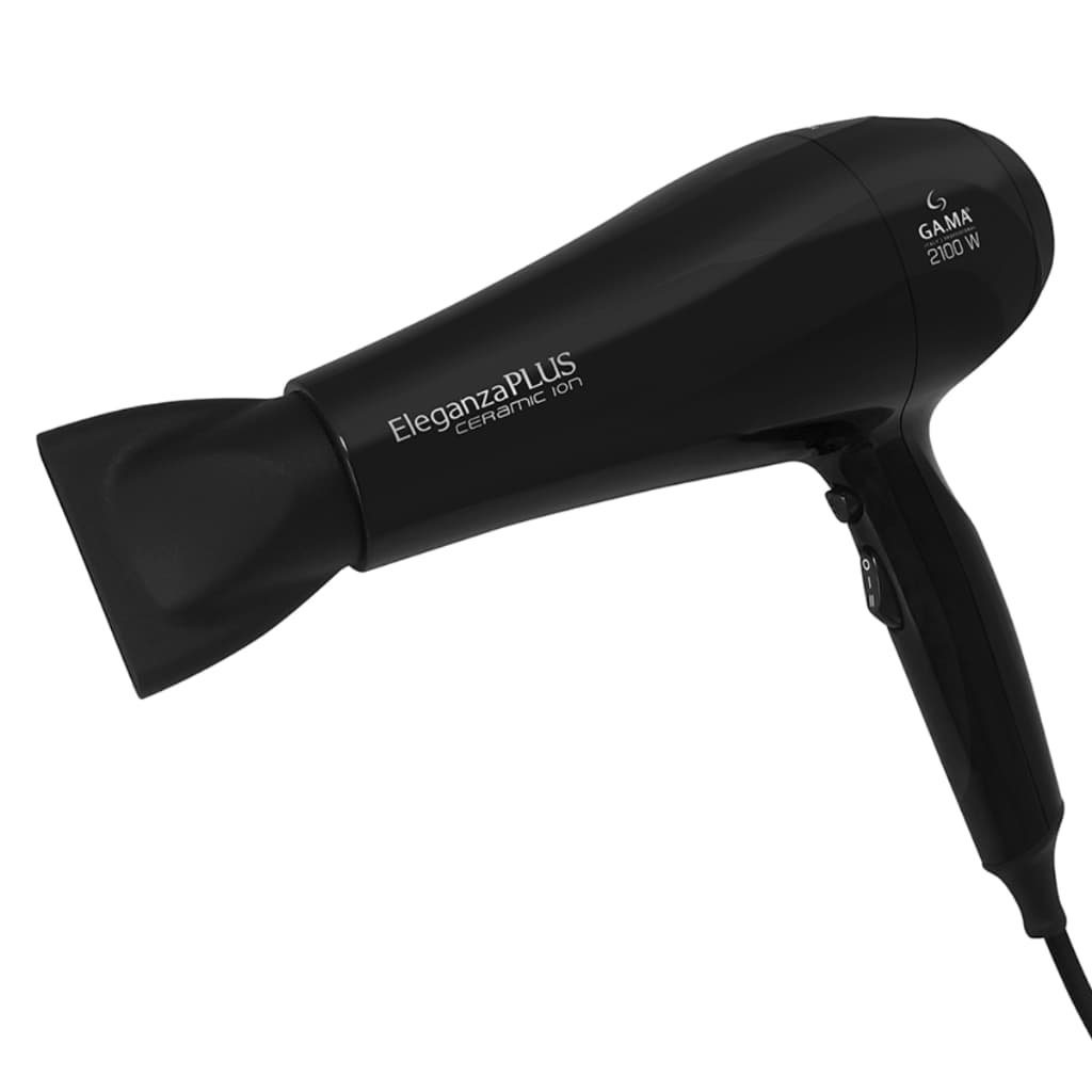 Secador De Cabelo Gama Italy Eleganza Plus 2100w Ceramic Ion Preto Profissional 220v