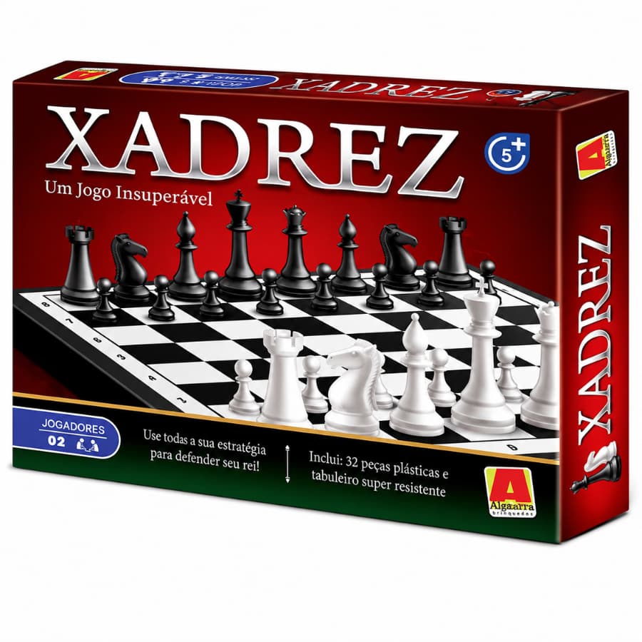 Jogo De Tabuleiro Xadrez Original Algazarra Jogo De Mesa Educativo Estratégia Escolar Família