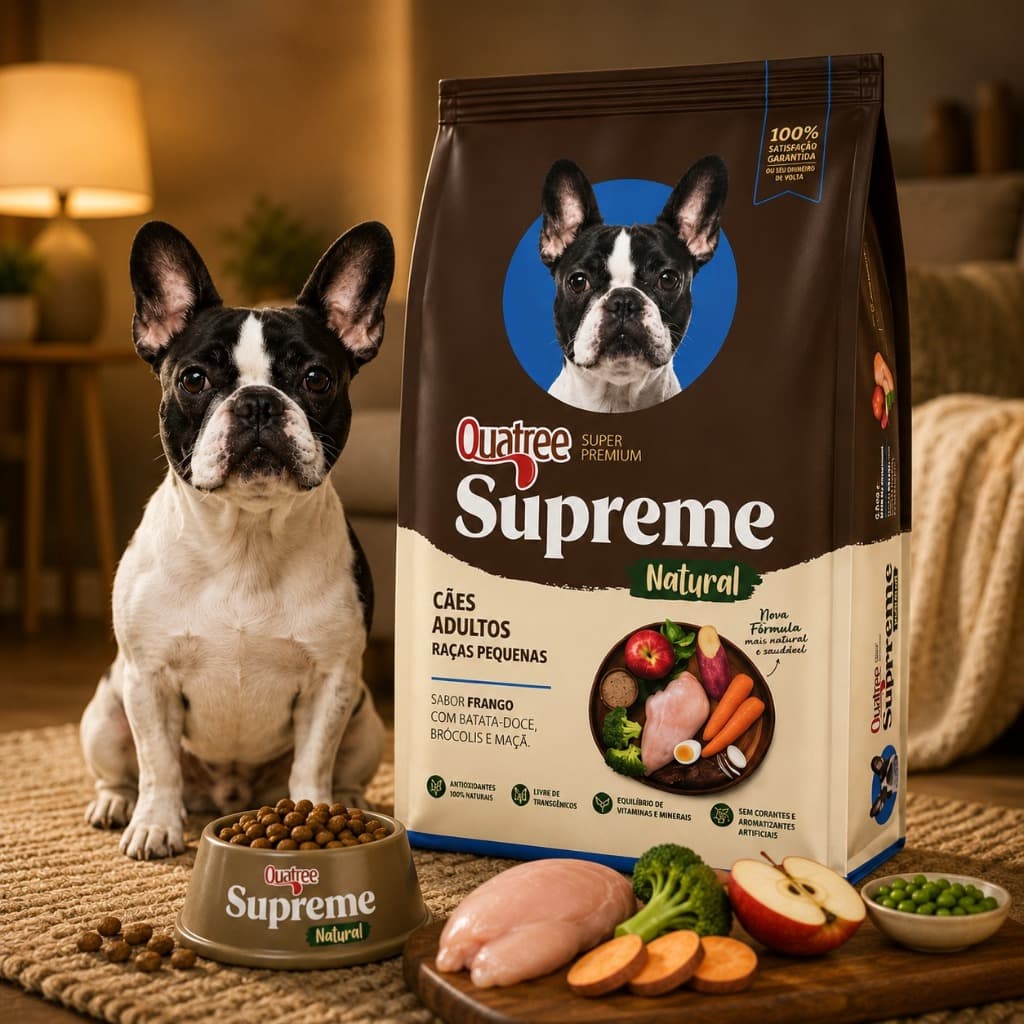 Ração Para Cachorro 10.1kg Quatree Supreme Adulto Raças Pequenas  Frango e Batata-Doce 28% Proteína