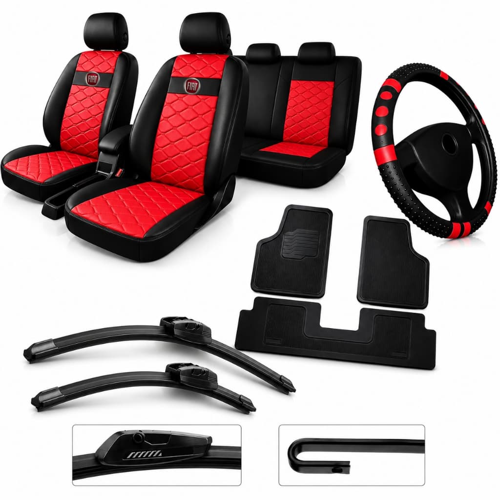 kit Capa Para Banco Automotivo Carro Modelo Fiat Universal Couro Impermeável Envio Imediato + tapete