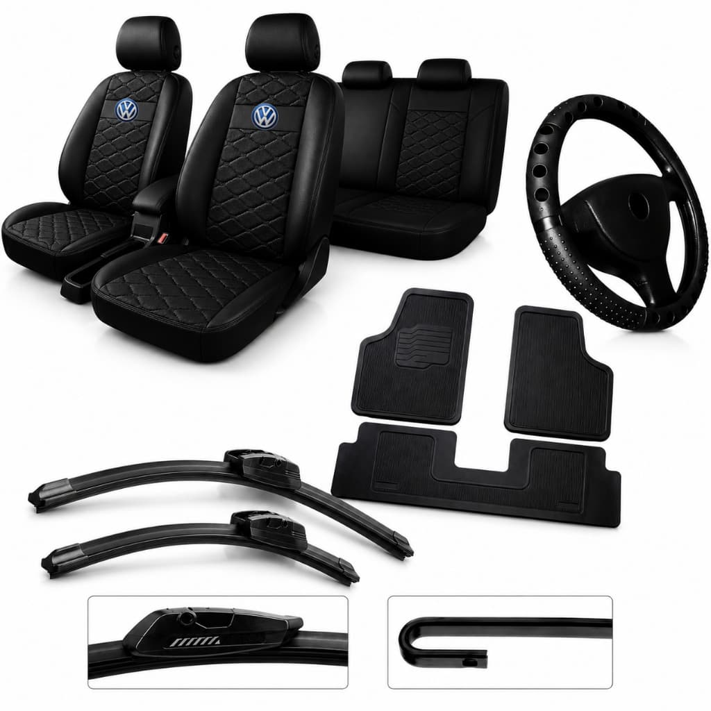 KIT Capa De Couro Perfeita Gol G2 G3 G4 G5 G6 tapete automotivo capa de volante limpador parabrisa