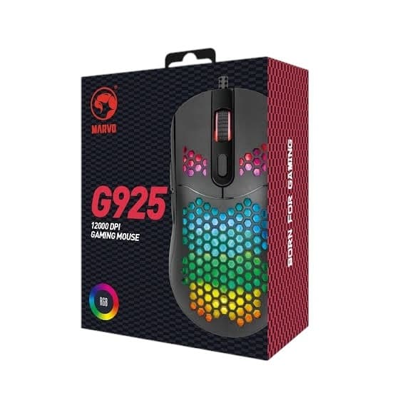 Mouse com Fio G925 12000dpi Gamer USB PC Notebook Alta Performance Top Marvo