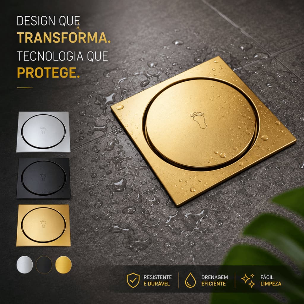 Ralo Inteligente Click Pop Up Smart Click Drain Stainless Steel Bathroom Floor Anti-Odor Seals 10x10