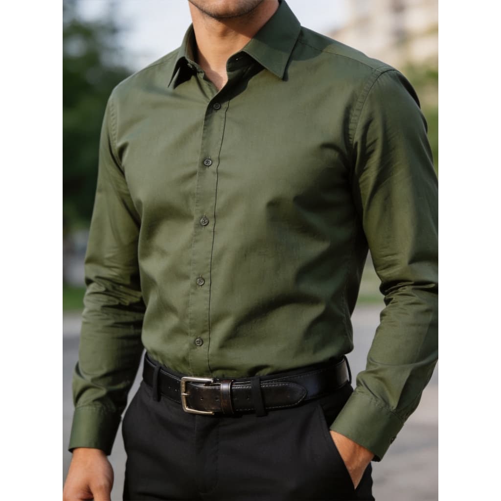 Camisa Social Manga Longa Slim Fit Lisa Confortável Casual Elegante