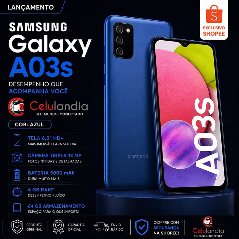 Samsung A03s 64 Gigas Seminovo