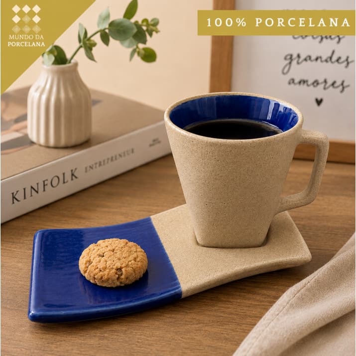 Caneca Pires Porcelana Organico 120ml Café Cha