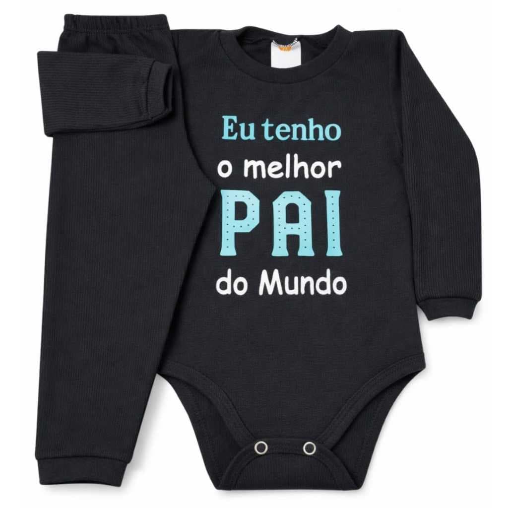 Conjunto Body bebê Menina/ Menino longo com calça ribana RN ao GG Ref 2003