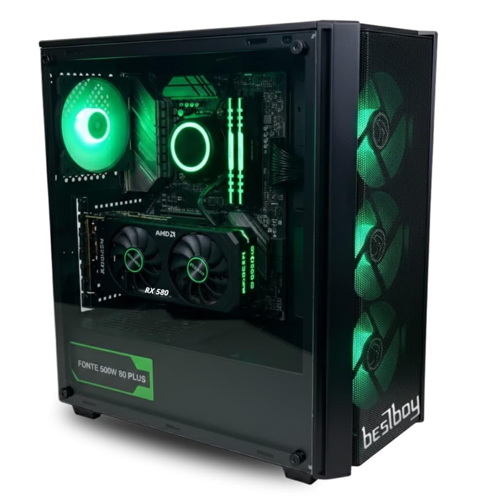 COMPUTADOR GAMER MAX ELITE BESTBOY RYZEN 5 8400F B650M 16GB SSD 512GB FONTE 500W RX580