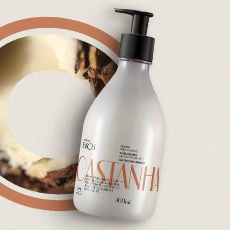 Hidratante Corporal Castanha - Natura - Original, 400 ml. Polpa corporal anti ressecamento. Validade: 2028.