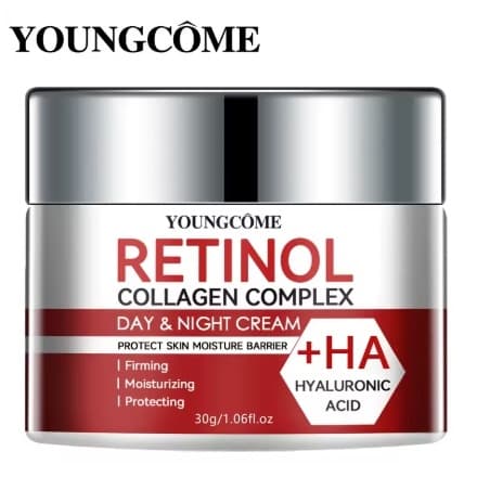 Creme Facial Retinol com Ácido Hialurônico e Colágeno – Anti-idade Dia e Noite 60 G