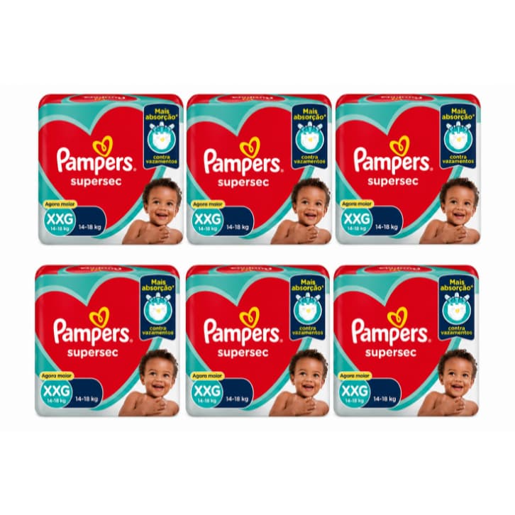 Fraldas Pampers Supersec Xxg