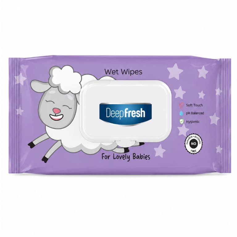 Lenços Umedecidos para Bebês 72un Little Lamb DeepFresh Antialérgico Extra Macio Sem Álcool Higiene