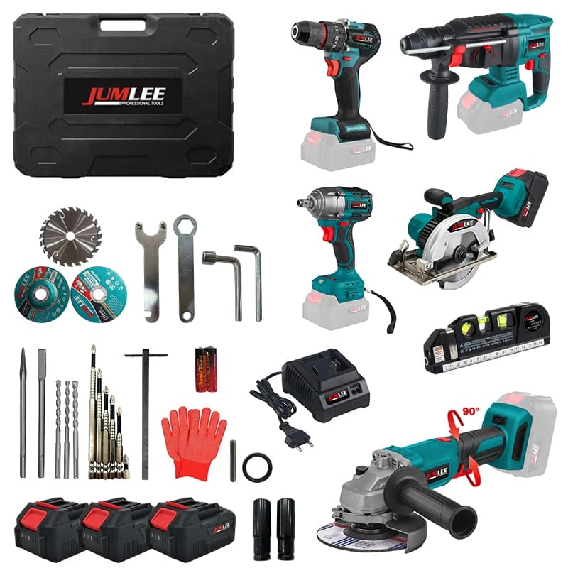 Kit Ferramentas Elétricas Sem Fio 5 em 1 JUMLEE com Baterias e Acessórios Completos