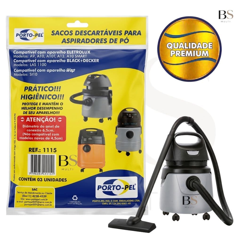 Sacos Para Aspirador de Pó Electrolux A9 A10 A10T A13 Smart WAP ST10 Black Decker Las 1100 (1115)