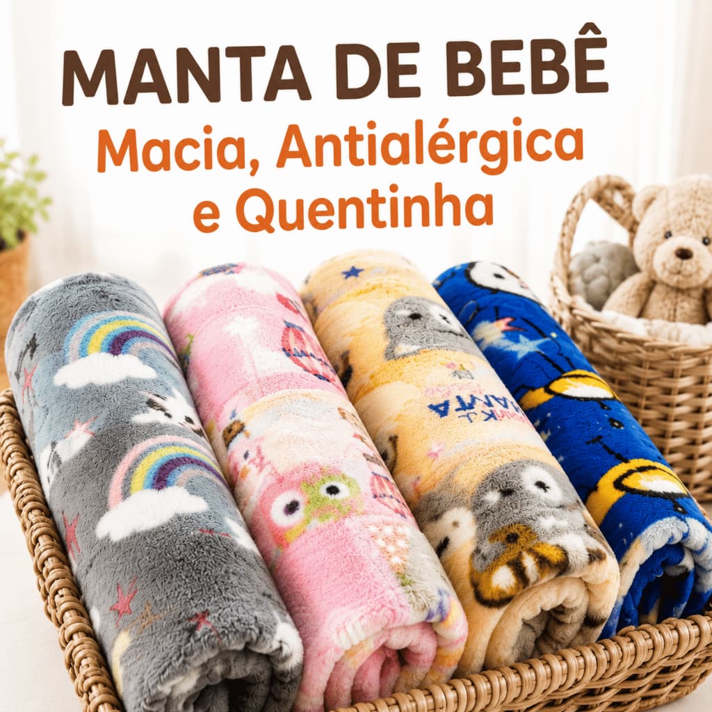 Kit 2 3 Manta Bebe Cobertor Bebê Mantinha Fleece Microfibra Estampada Antialérgica Quentinha Enxoval Bebe Menina Menino