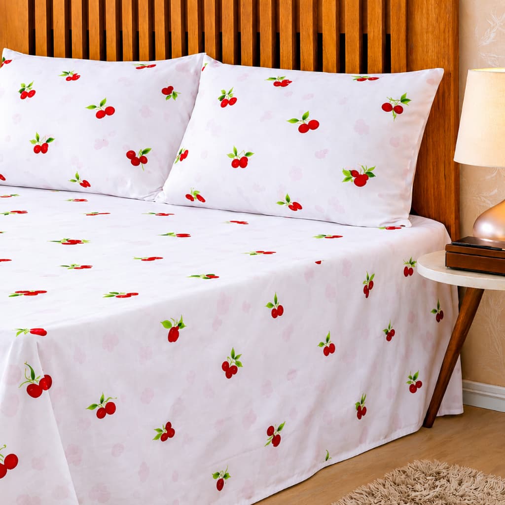 Jogo De Lençol S/ Elástico Algodão Estampado Cama Solteiro Casal Queen King Sofisticada