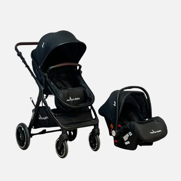 Carrinho Bebê Kansas Travel System 3 Em 1 Premium Baby Preto Compacto Atemporal Sistema Completo