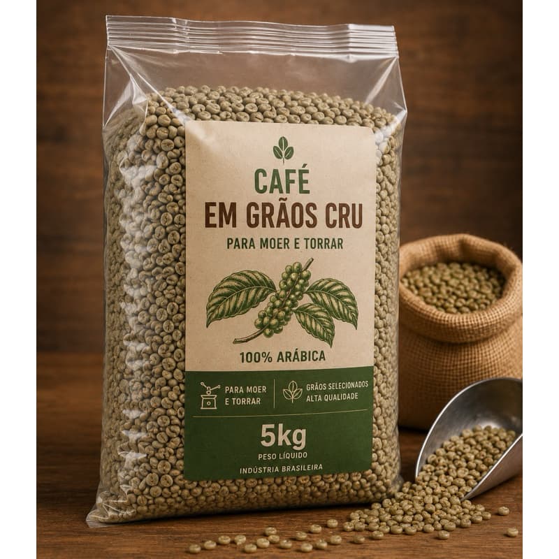5kg de café em grãos para torrar e moer bebida boa