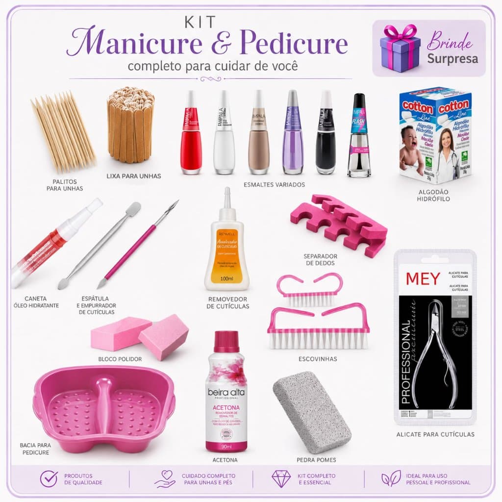 Kit Completo para Manicure profissional ou pessoal