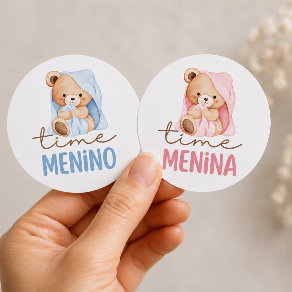 Adesivos Chá revelação - Time Menina e Menino- Envio Imediato