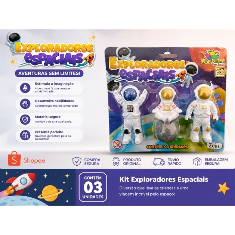 Kit astronauta, brinquedo educativo, brinquedo criativo, presente infantil, brinquedo menino,exploradores espaciais.