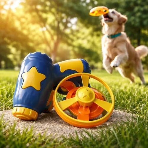 BRINQUEDO PARA CÃES E GATOS DE ATIRAR DISCO PLÁSTICO 10CM
