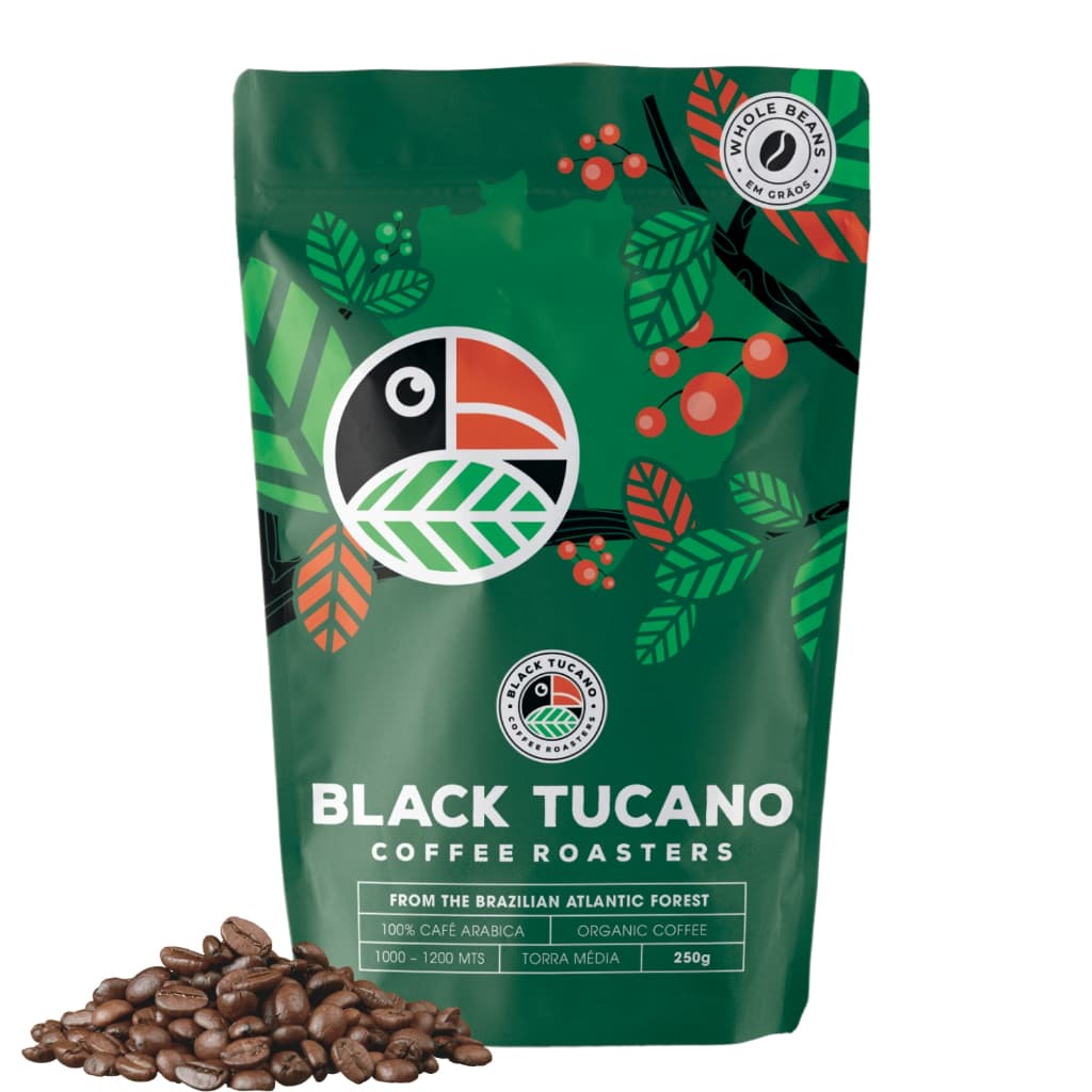 Café Especial Black Tucano Organic Coffee Torrado e em Grãos 250g