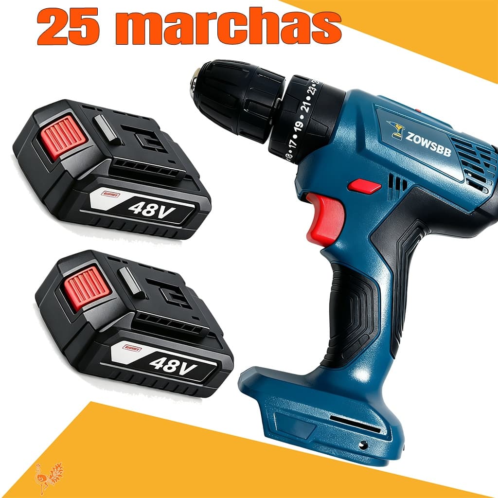 Furadeira parafusadeira furadeira de impacto 48v  GSR 185-li Profissional elétrica 2 Baterias Alta Torque ZOWSBB