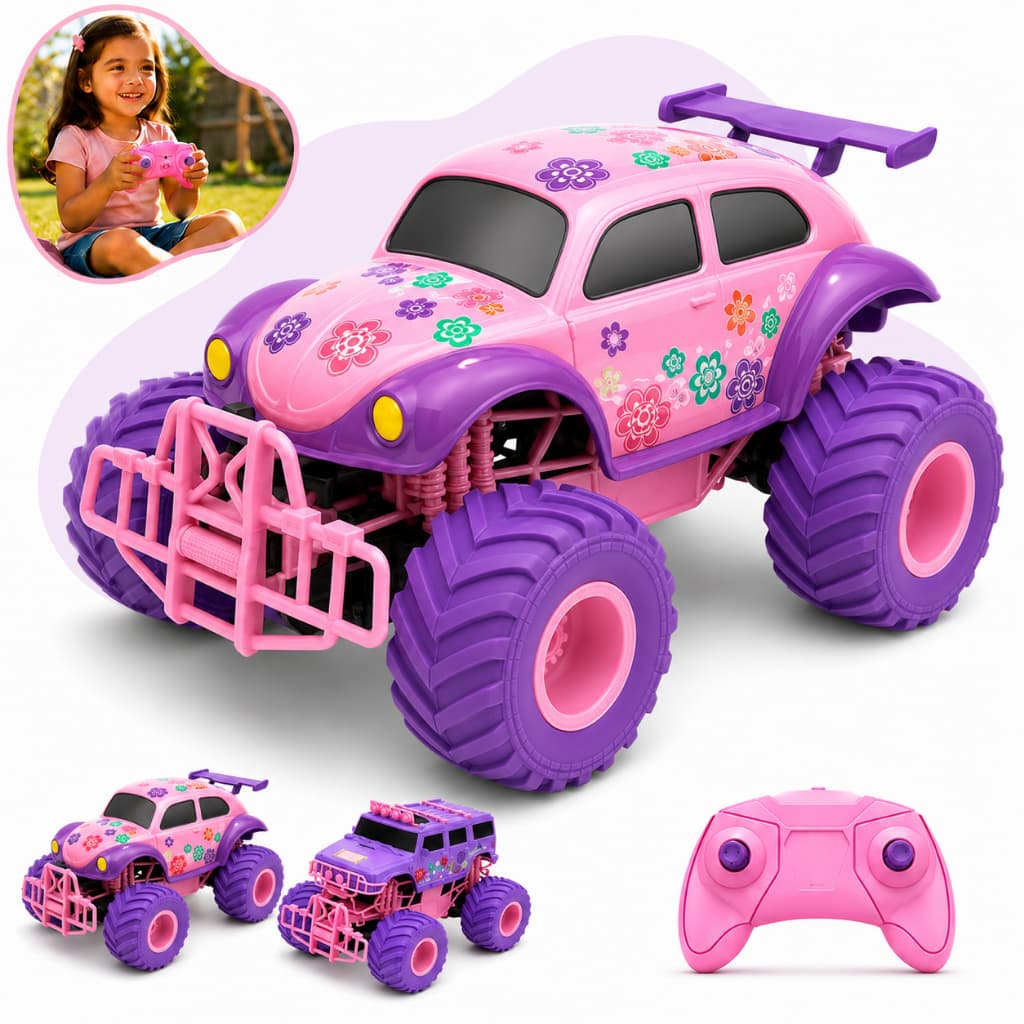 Carrinho De Controle Remoto Monster Truck Fusca Recarregável Jeep Infantil Off-Road Infantil Kizumba