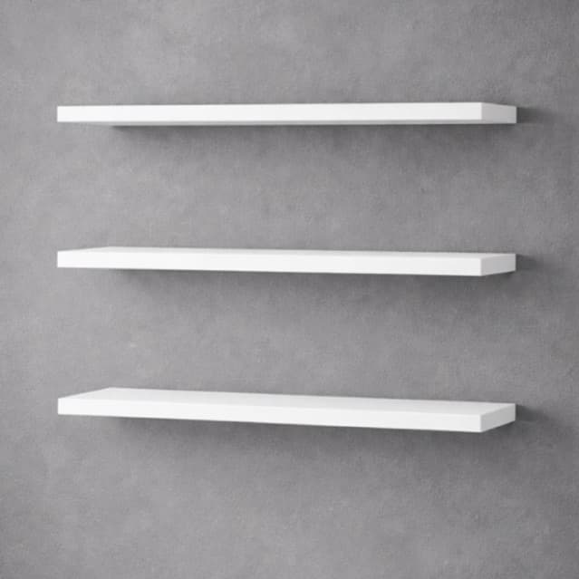 KIT 3 Prateleiras MDF 60cm Suporte Invisível Prateleira Flutuante Parede Sala Quarto Cozinha