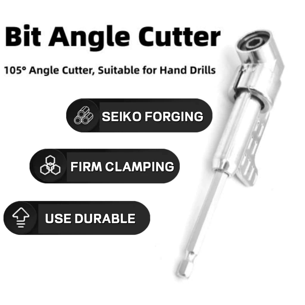 Adaptador Angular de 105° para Furadeira e Parafusadeira, Extensão L Resistente com Soquete de 14,5 cm