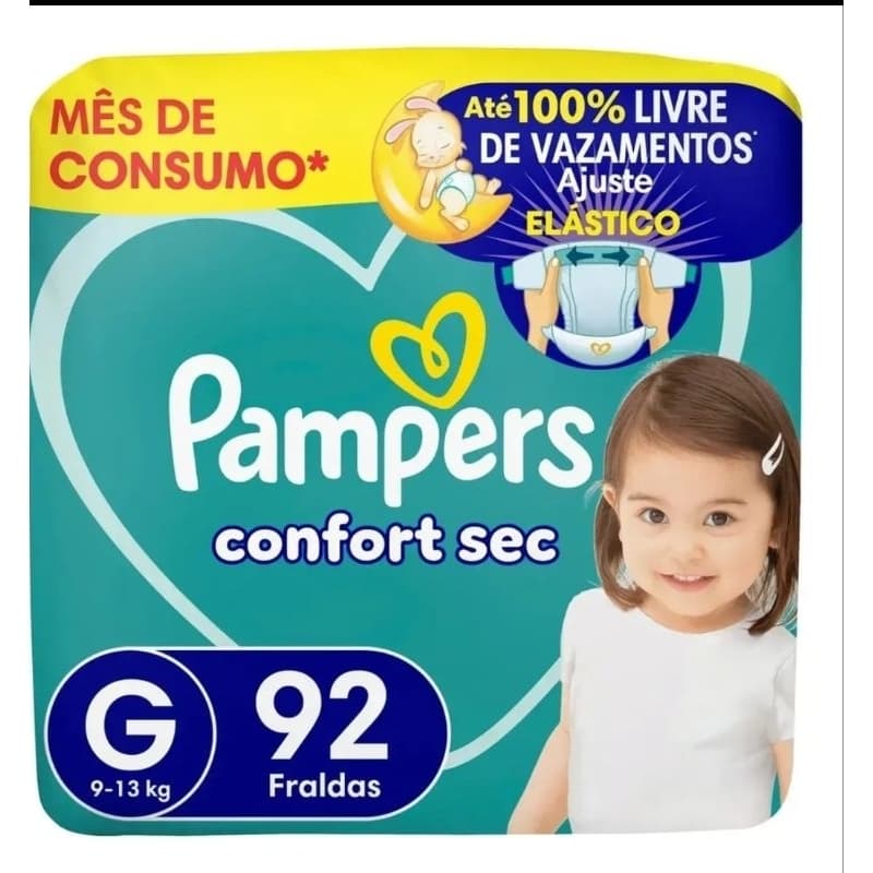 Fralda Pampers Confort Sec Ultra G 92 Unidades Super Econômico