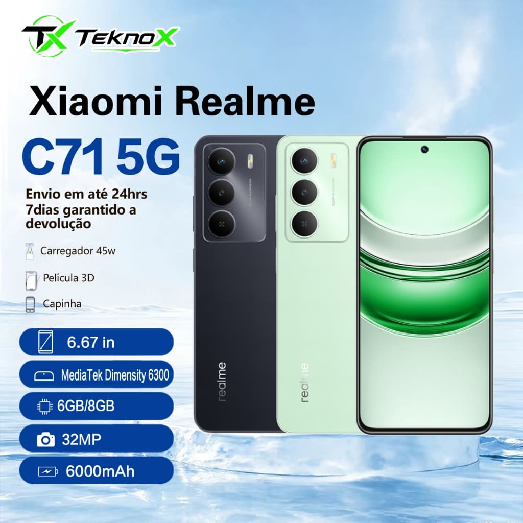 Xiaomi Realme C71 5G RAM 256GB 8GB Lacrado + NOTA FISCAL
