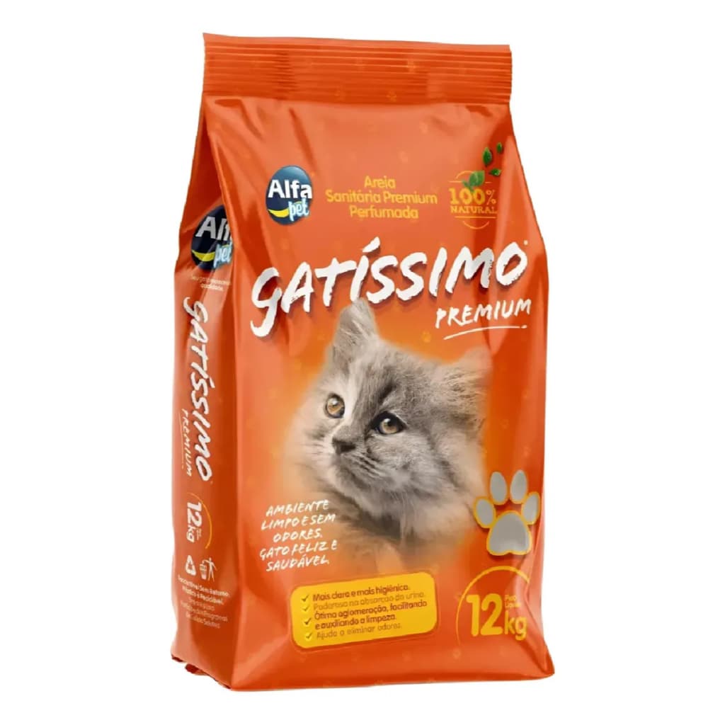 Areia Sanitária Gatíssimo Premium para Gatos - 12kg