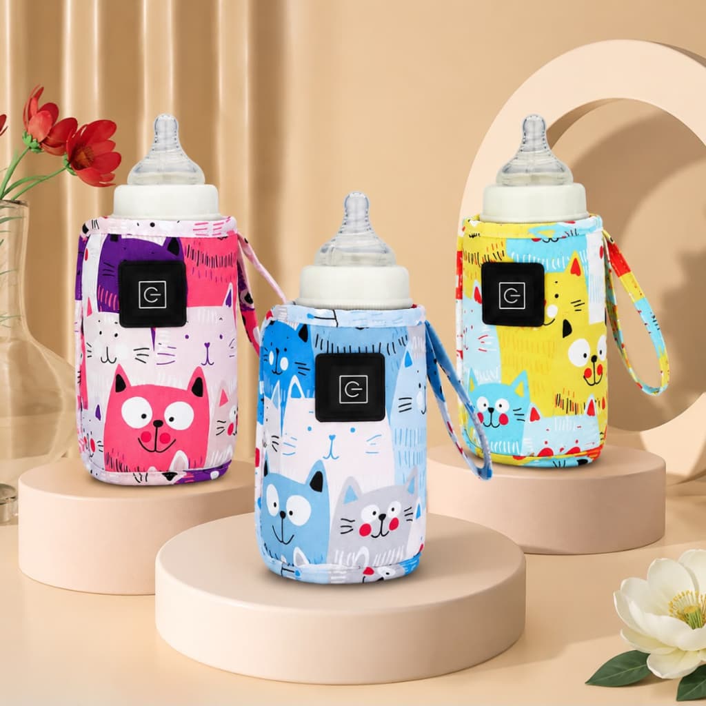 Aquecedor de Mamadeira USB Portátil para Bebê | Regulagem de Temperatura | Capa Térmica para Mamadeira