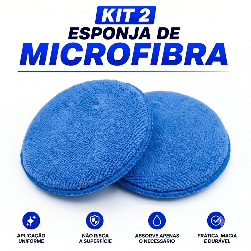Kit 2 Espoja Aplicadora de Microfibra Para Carros/utilitários/caminhão Automotivo cera polidor - nor