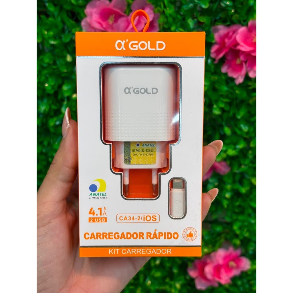 Carregador Rápido Celular 2 Usb Branco 4.1a