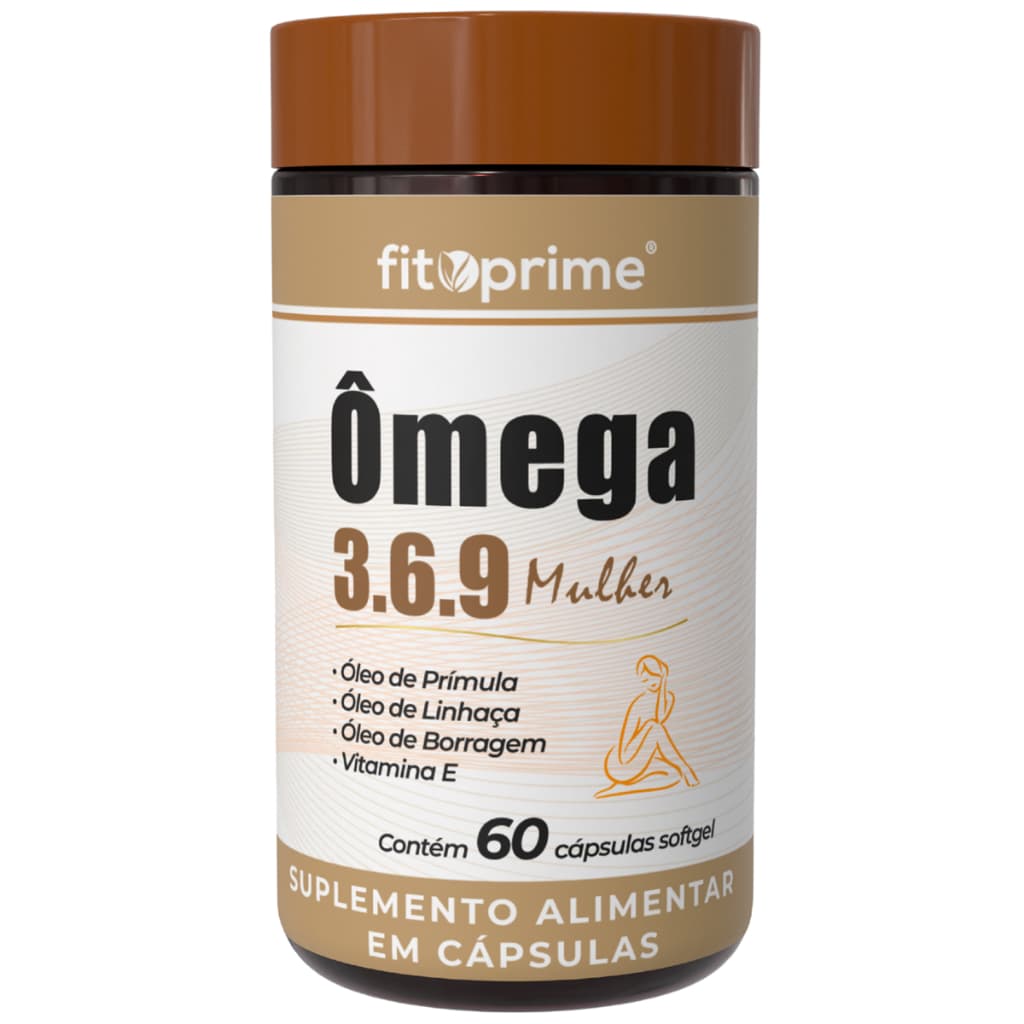 Ômega 3-6-9 Mulher Prímula Linhaça Borragem Vitamina E 60 Cápsulas