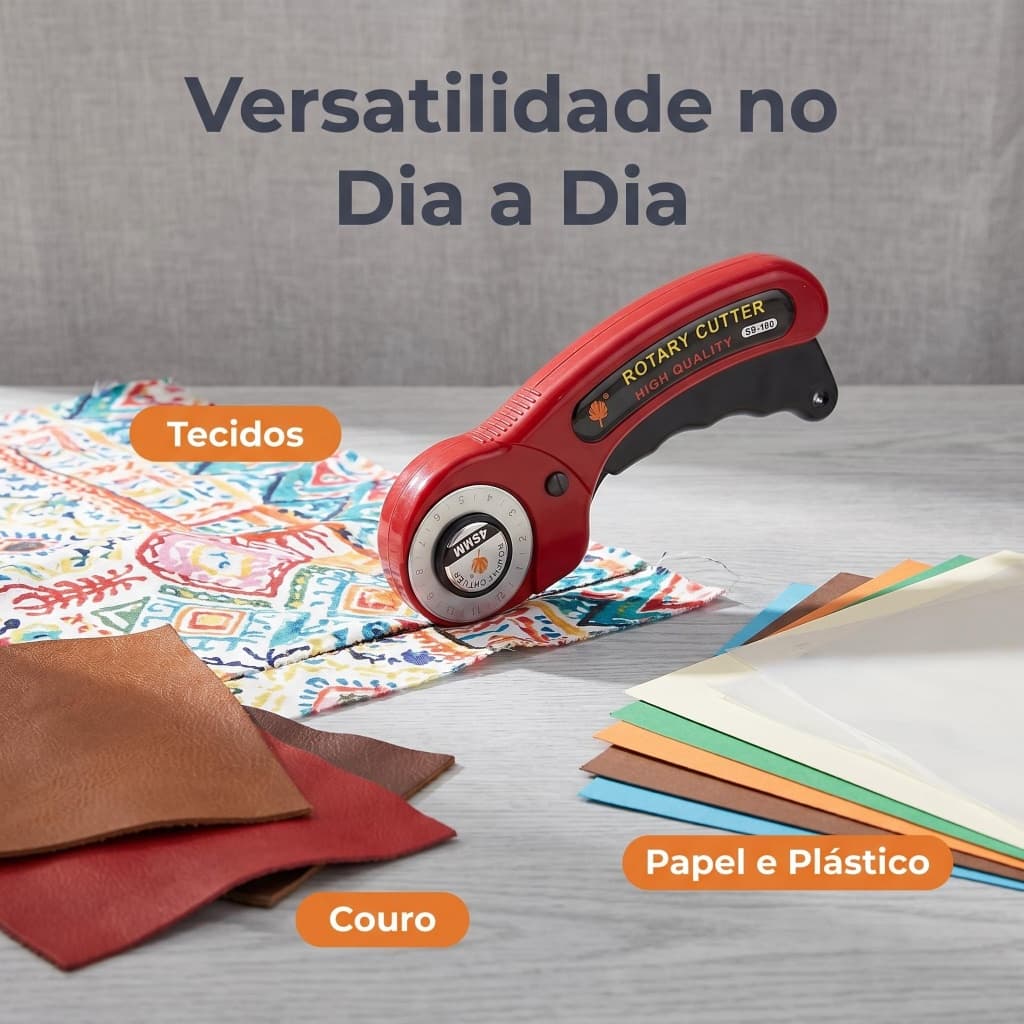 Cortador Circular Profissional 45mm para Tecidos Patchwork e Projetos de Costura
