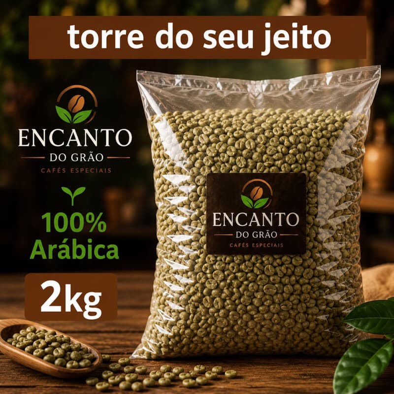 Café em grão cru 2kg, 100% arábico para você torrar em casa ☕️