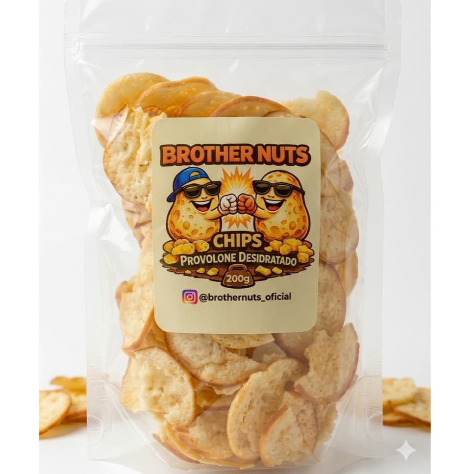 Provolone Chips Snack Premium Saudável embalagem Zip Lock