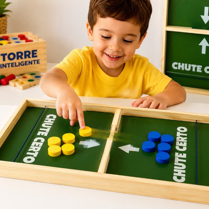 Chute Certo Jogo de Tabuleiro Educativo de Futebol – Diversão em Família e Aprendizado Infantil